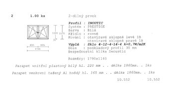 Plastová okna INOUTIC (PRESTIGE) – 3 ks + parapety – TOP sta - 16