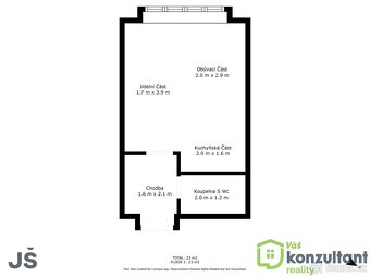 Pronájem byty 1+kk, 22 m2 - Brno - Veveří, ev.č. 00754 - 16