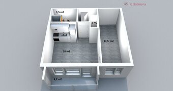 Pronájem bytu 2+kk, 42 m2, Starý Lískovec, Ulice Kosmonautů - 16