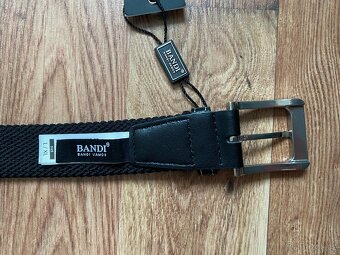 Nový pánský pružný opasek Bandi -L/XL, černý s modrými pruhy - 16