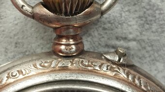 Starožitné pánské stříbrné zdobné kapesní tzv. štýrské hodin - 16