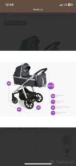 Kočárek kombinovaný BabyDesign Bueno tyrkys - 16