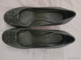 Lodičky na klínku Tory Burch, olivová kůže vel. 36 - 16