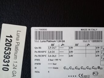 BAXI Luna Platinum 1.24 GA, BAXI DUO-TEC COMPACT 1.24 GA - 16