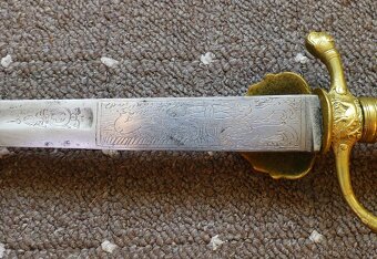 Lovecký tesák - Asi 18. století - Rytá čepel - 16