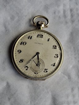 Zlaté 14K starožitné kapesní hodinky ORATOR - 16