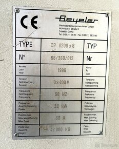 Hydraulické tabulové nůžky CP 8200/6 - 16