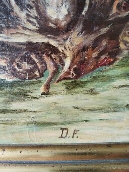 obraz LOVKYNĚ, akt, olej, sign. F. Dobřanský 1940, 125x90cm - 16