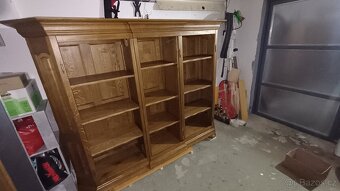 Rustikální policová dubová skříň š 213x v164x h49 cm - 16