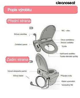 Prodám bidetové sedátko s vyhříváním Cleanoseat CS05E - 16