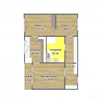 Prodej bytu se zasklenou lodžií 3+1, 68 m², Zlín - Budovatel - 16