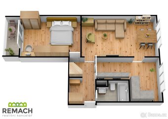 Pronájem, byt 2+1, 64 m2, Uherské Hradiště, ulice Štěpnická - 16