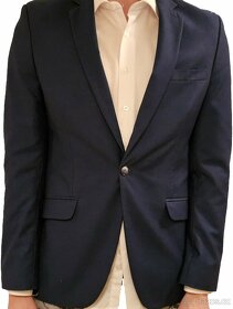 Značkový oblek modré barvy (taneční, maturita) vel. 182/48 - 16