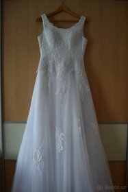 Bílé svatební šaty vel. 36/38 + spodnice zdarma - 16