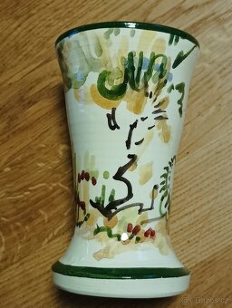 FAJÁNS RUČNĚ MALOVANÁ VÁZA MB SOLOGNE FRANCIE - 16