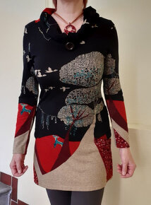 Nové úpletové mini šaty s přírodním motivem, vel. M/L - 16