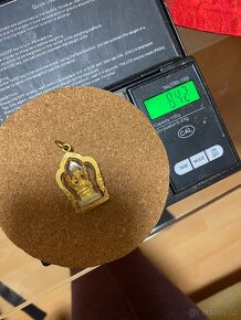 Náhrdelník zlatem spojovaný, amuletové přívěsky, Thajsko - 16