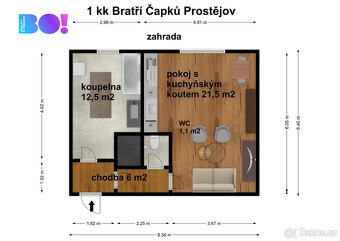 Prodej bytu 1+kk, 39 m² se zahradou, Prostějov - 16