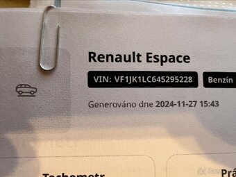 Renault Grand Espace 2,0T, 125kW, r.v.2011 benzín, 7míst - 16