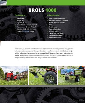 Traktůrek BROLS 1000 plně elektrický a univerzální TOP STAV - 16