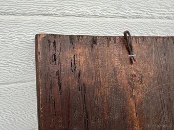 Starožitný XXL malovaný obraz na dřevě Archanděl Michael - 16