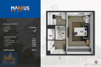 Světlý byt 1+kk, 30,4 m² + sklep, v osobním vlastnictví, Pra - 16