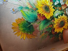Obraz Oil Charles Benolt Sunflower Painting - 16