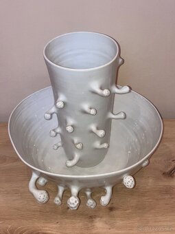 Ručně točená porcelánová mísa a váza Jany Molovčákové-Marešo - 16