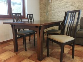 Jídelní stůl 160x100 rozkládací s židlemi - 16