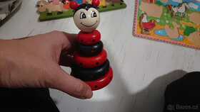 KOMPLET dřevené pro děti 0-4r +2x puzzle Krteček,koníci, ber - 16