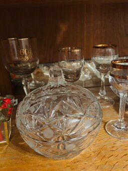 Porcelán sošky sklenice broušené sklo - 16