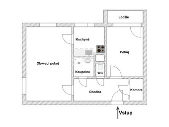Slunný byt 2+1 s lodžií, klidné bydlení v centru města Pardu - 16