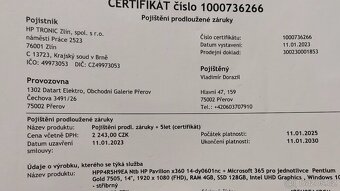 Notebook HP Pavilion x 360 14" dotykový, záruka - 16