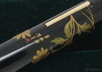 VINTAGE KRABIČKOVÉ LAKOVÉ STOLNÍ PERO DUNHILL NAMIKI S PODST - 16