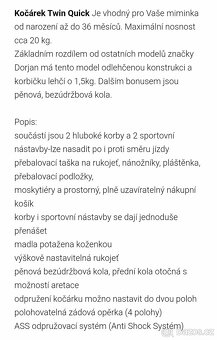 Kočárek pro dvojčata DORJAN TWIN QUICK - 16