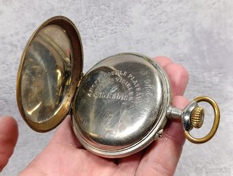 Velké dvouplášťové kapesní hodinky Régulatéur, 67mm, 192g - 16