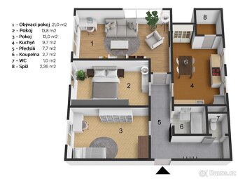 Prodej bytu 3+1 72 m² Jedličkova, Lysá nad Labem - 16