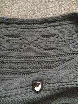 Nové unisex pletené kruhové šály ALPINE PRO - šedá, oranžová - 16