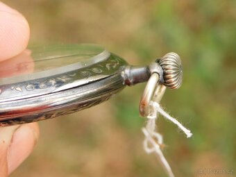 Starožitné stříbrné kapesní hodinky niello / tula - 16