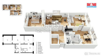 Prodej bytu 3+1, 65 m², Český Krumlov, ul. Za Nádražím - 16