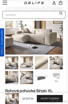 NOVÁ krásná Sedací souprava Sirpio manšetr Béžová - 16