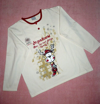 Relax oblečení / Teplé pyžamo se sobem - vel. L - 16