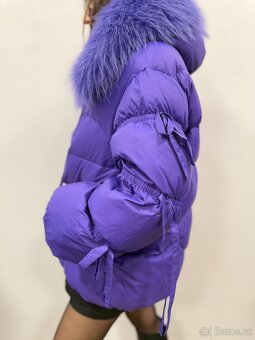 Dámská péřová bunda s pravou liščí kožešinou - 16