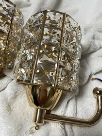 Luxus křišťál zlaté lampičky závěsné 2 kusy - 16