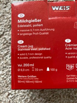 Nová nerezová konvička na mléko Weis Premium - 200 ml - 16