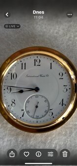 Zlaté tříplášťové kapesní hodinky IWC  s krabičkkou a účtem. - 16