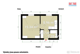 Pronájem bytu 1+1, 31 m², Plzeň, ul. Rychtaříkova - 16