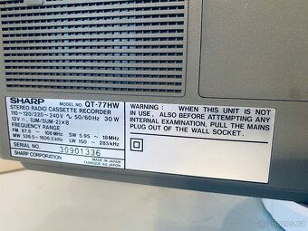 Radiomagnetofon Sharp QT 77 HW, rok 1984 - 16