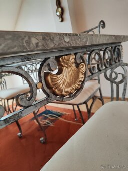 Secesně rustikální jídelní stůl a židle že Švýcarska - 16