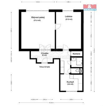 Prodej bytu 2+1, 75 m², Pardubice, ul. Štrossova - 16